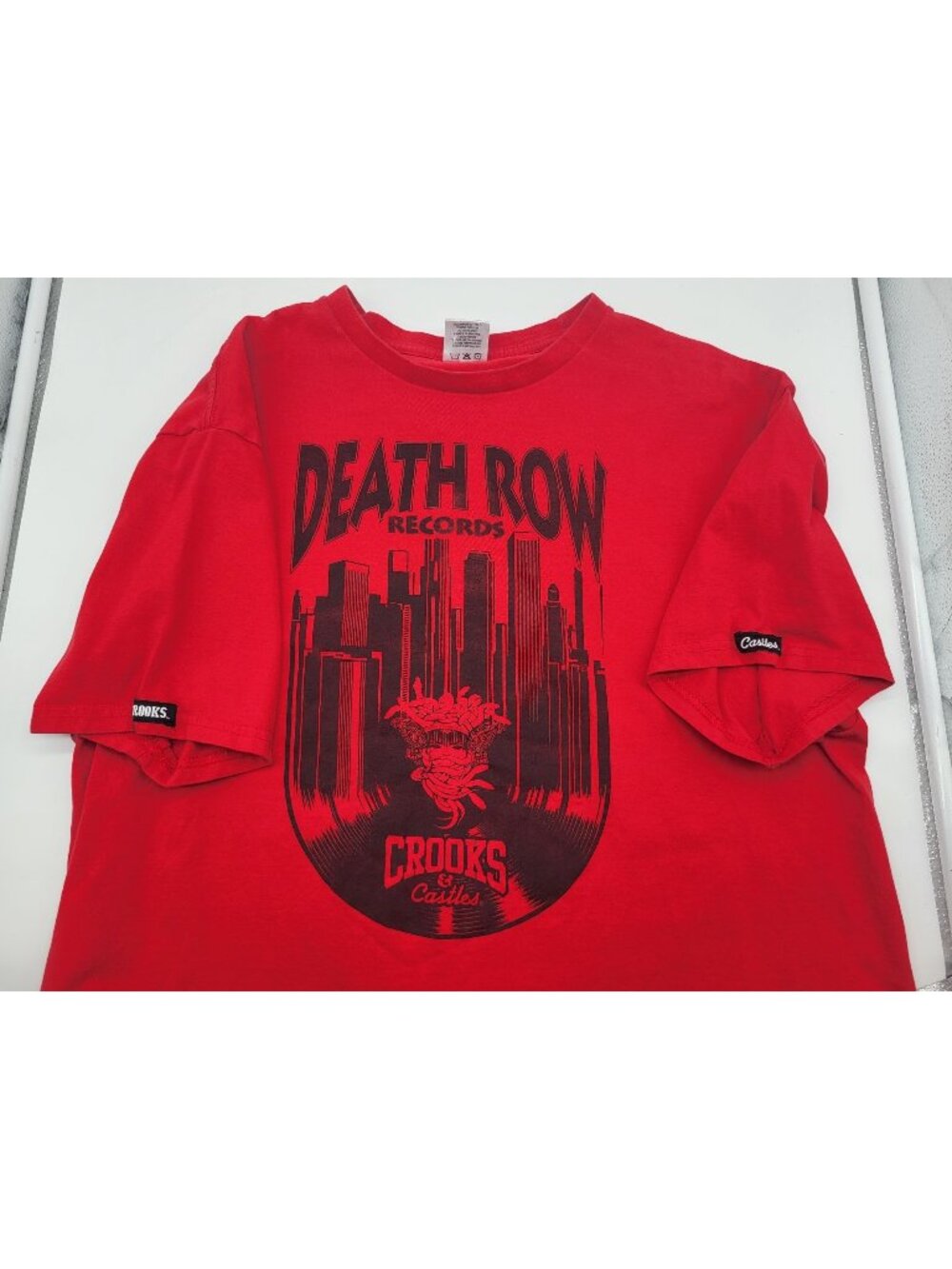 Death Row Records Crooks & Castles Red Graphic Tee Shirt Size L